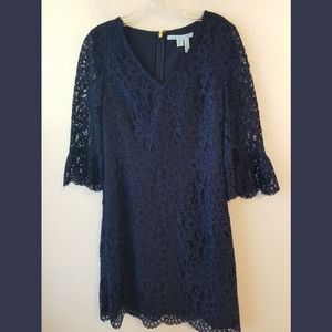 Draper James NWT Blue Lace Bell Sleeve Dress Sz 4